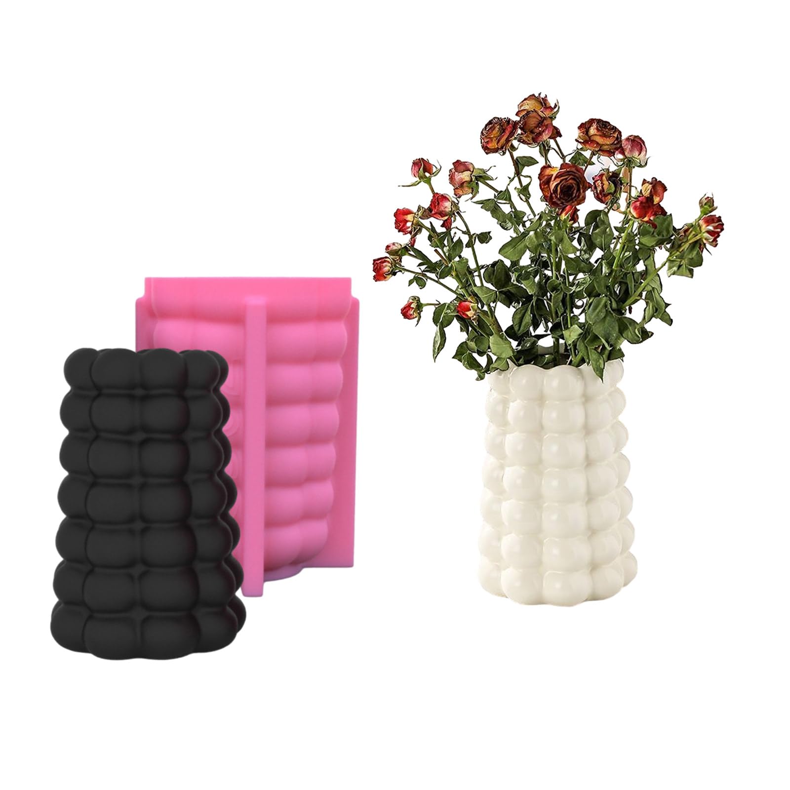 Perline geometriche Bolla Gesso Stampo in Silicone Vaso Scatola di Immagazzinaggio Stampo per Fare Vaso di Fiori Portapenne Titolare per Calcestruzzo Cemento Resina Casting