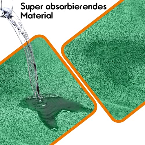 AmazeFun Hunde-Bademantel Mikrofaser, Mit Klettverschluss Schnell Trocknend Badetuch, Sehr Saugfähig, mit verstellbaren Trägern, Geeignet Für Große und Mittlere Hunde (L)