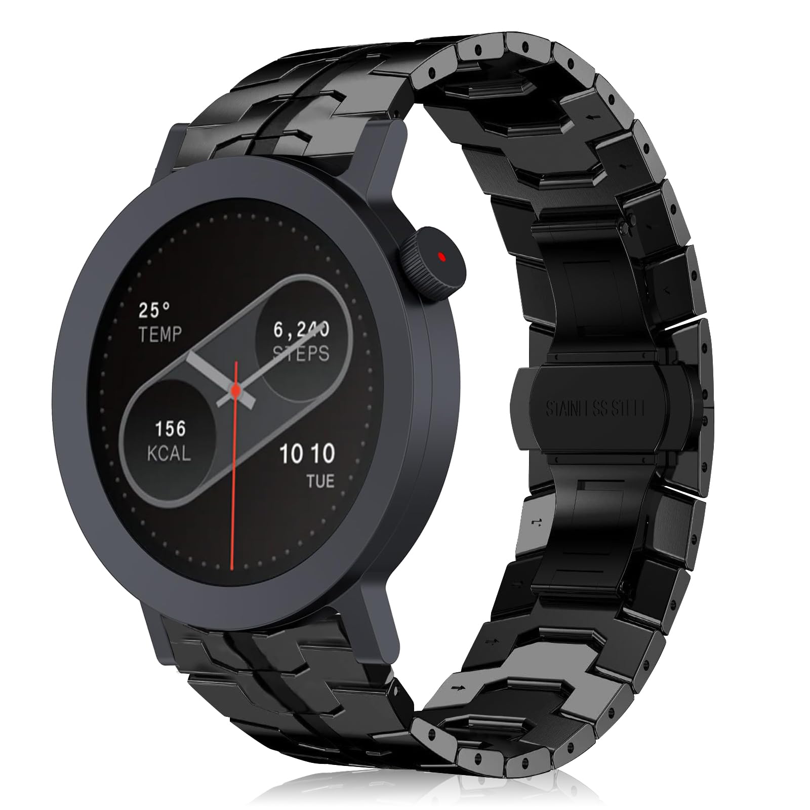 [ShinKin] 22mm バンド CMF by Nothing Watch 3 Pro/CMF by Nothing Watch Pro 2 対応 高級ステンレス製 金属バンド 交換ベルト 替えストラップ 防錆 調整器具付き 装着簡単調整 ビジネス風 耐久性のある ビジネス風 男女兼用 (ブラック)