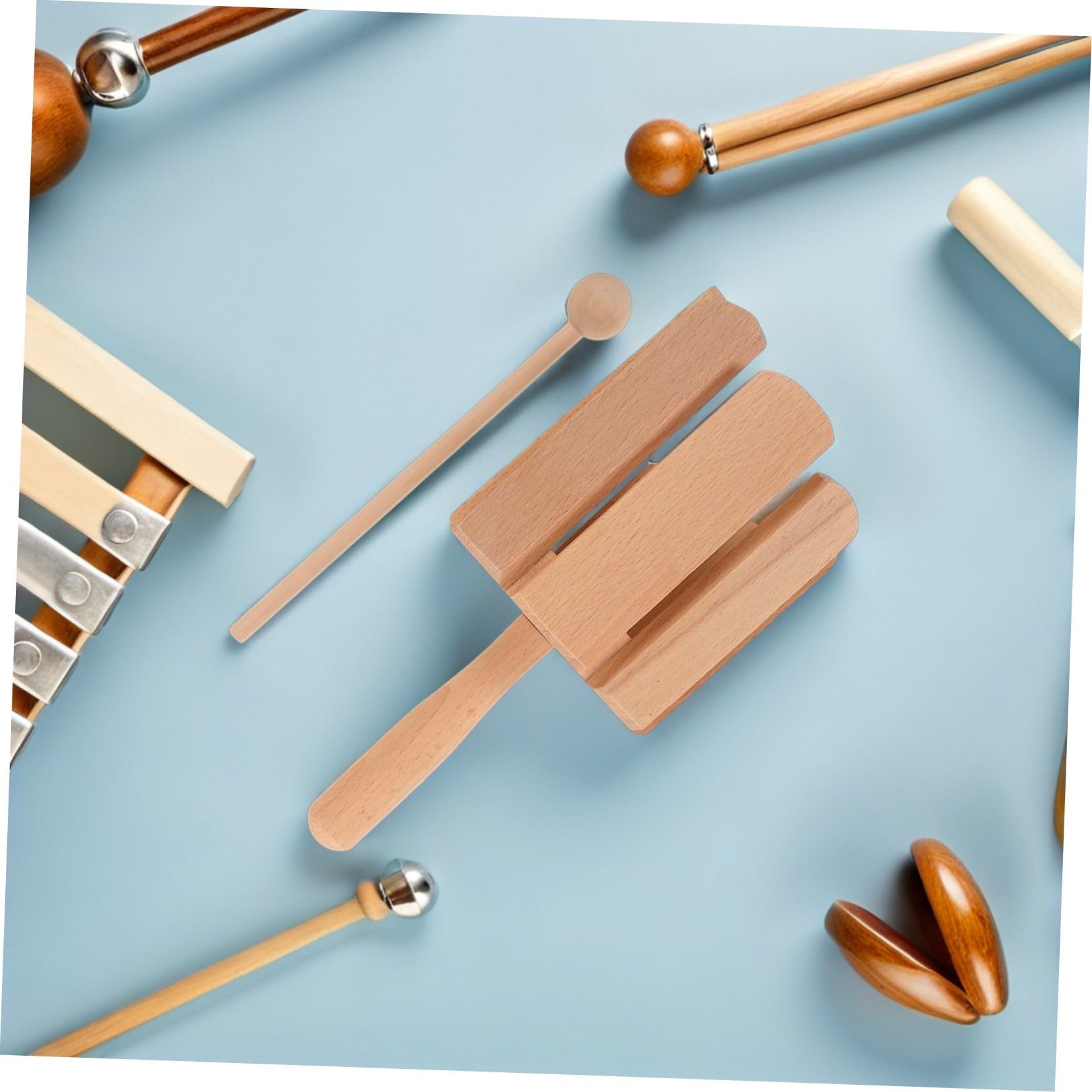 ERINGOGO 2pezzi Strumento Orff Otto Toni in Legno Massello con Mazzuolo Strumenti Musicali per Ragazzo Ragazza Ragazza per Apprendimento Precoce Giocattoli Percussione Ritmica Adatti