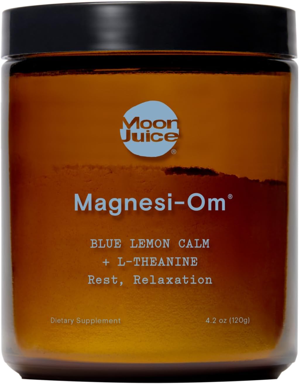 Moon Juice Magnesi-Om Magnesium Powder Supplement - Chelated Magnesium Complex + L-Theanine Blend for Rest, Relaxation & Regularity - Vegan, Non-GMO & No Sugar, Blue Lemon, 4.2 oz, 30 Servings. Blue Lemon 30 Servings (Pack of 1)(BEST BY 05/2027)