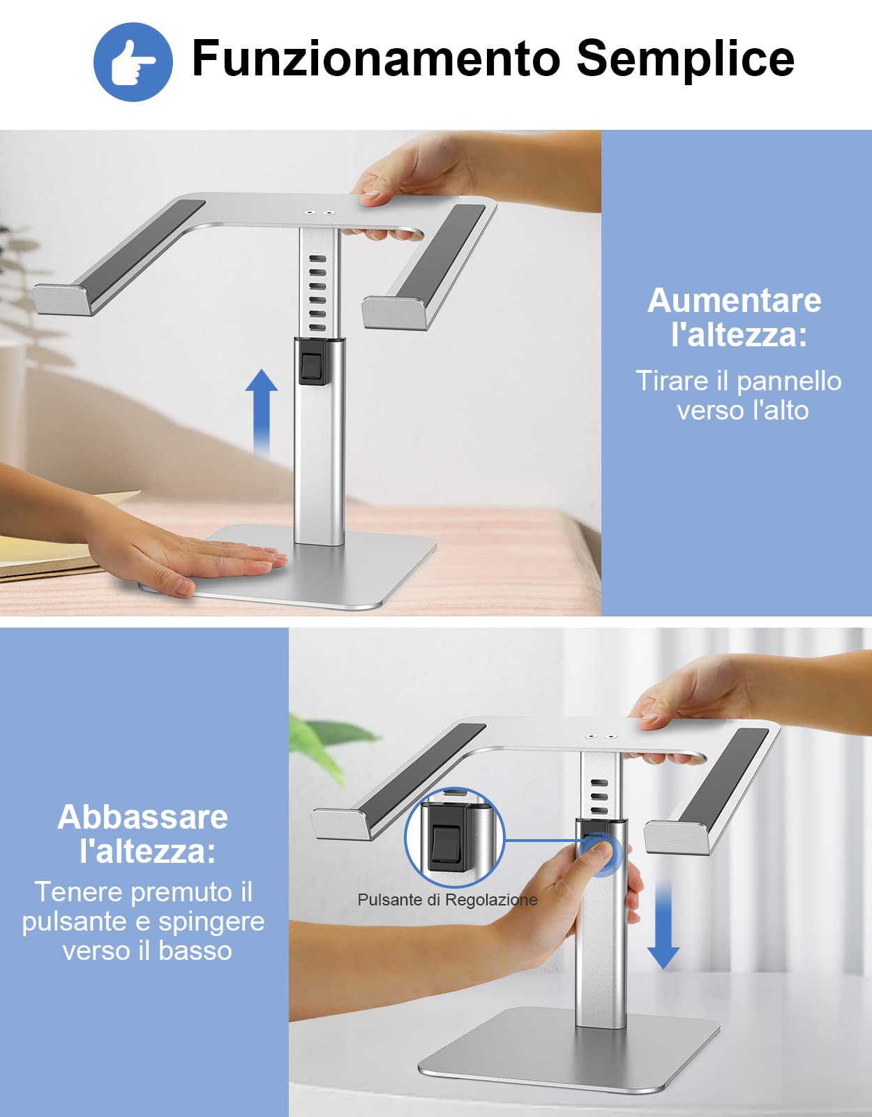 Babacom Supporto PC Portatile Pieghevole E Regolabile - Stand Con Ventilazione Per Laptop Da 10 A 16 Pollici, Per MacBook, Tablet E Altri - Foto 11
