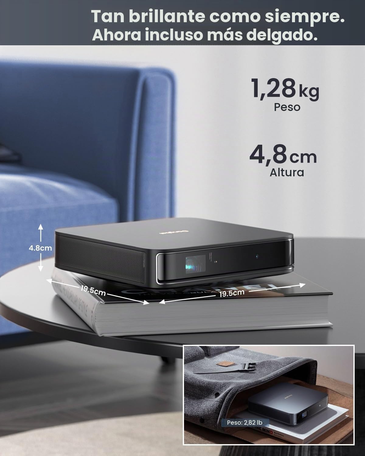 Dangbei Atom Mini Proyector, 1200 Lúmenes ISO, 3D Ready, Netflix Oficial, 1080p HD con Entrada 4K HDR, Pantalla de 180”, HDR10, Altavoces 2x5W Dolby Audio, Proyector con WiFi y Bluetooth