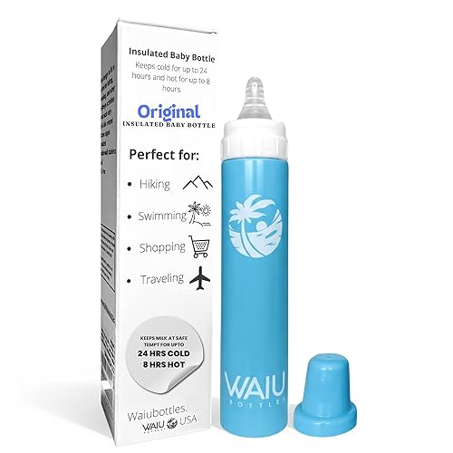 Miniatura 12 de Versátil biberón aislado Waiu, tamaños de 4 onzas y 6 onzas, mantiene las bebidas calientes durante 8 horas, frías durante 24 horas, sin BPA, varios