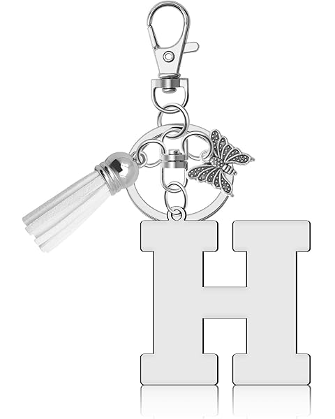 YaeYur Letter Keychain with Butterfly, Tassel Keychains for Women Custom Initial Bag Charm Cute Key Chains for Purse Car Keys