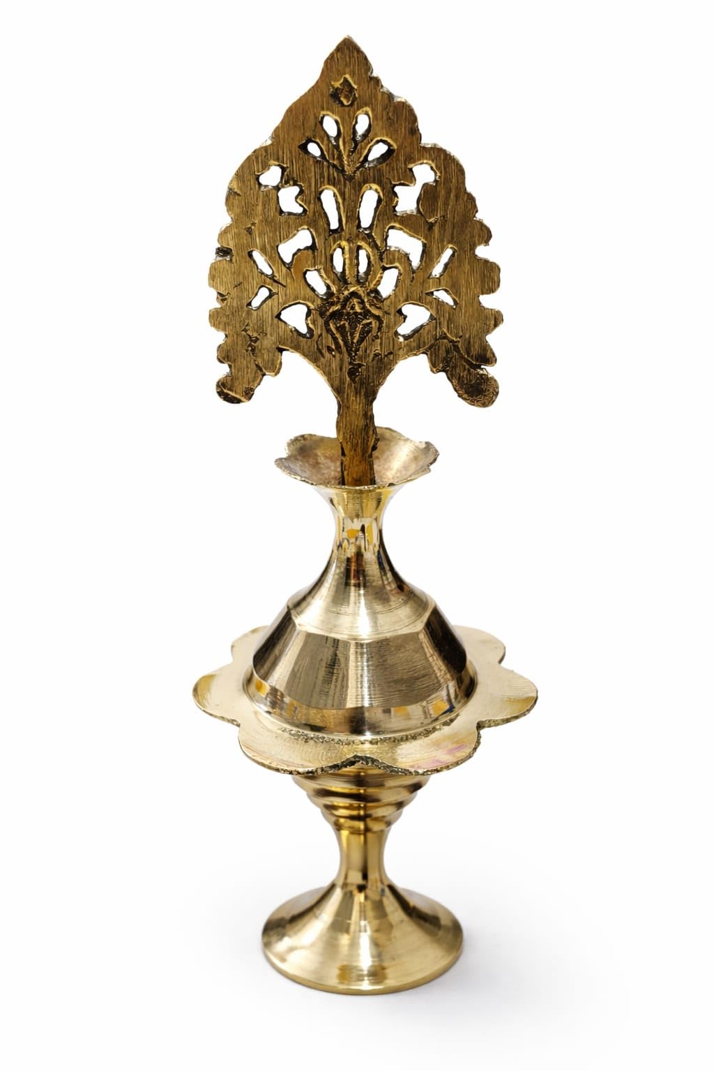 Brass Surma Dani with Decorative Back Plate | Traditional Kajal Container | Vintage Style Brass Cosmetic Holder for Pooja & Dressing Use-image-11