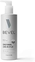 Bevel Leave In Conditioner for Men - Curly Hair Conditioner with Hemp Seed Oil and Biotin, Detangles Moisturizes and Strengthens Hair, 7 Oz