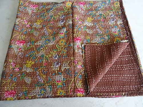 Tribal Asian Textiles Kantha Decke/Überwurf, handgefertigt, Mehrfarbig/Paisley-Muster, 229u00a0xu00a0274u00a0cm, King-Size-Größe, 09