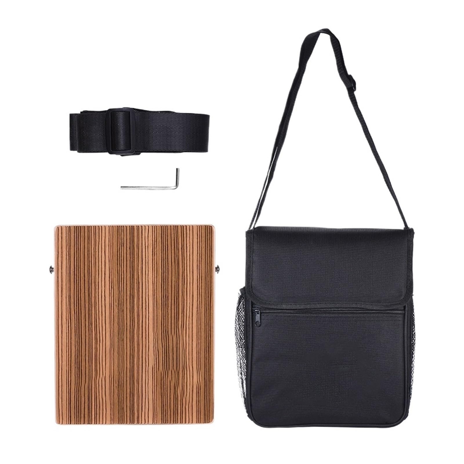 Cajon Cajon portatile da viaggio, tamburo a mano, strumento a percussione in legno con tracolla e borsa for il trasporto