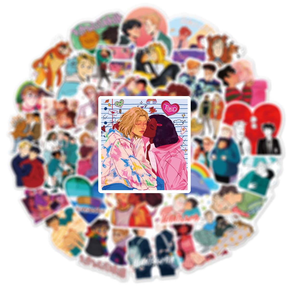 DIWSO 100 Pezzi Downtown Y2K Ragazze Adesivi Ipereabile per Laptop Skateboard Scrapbook