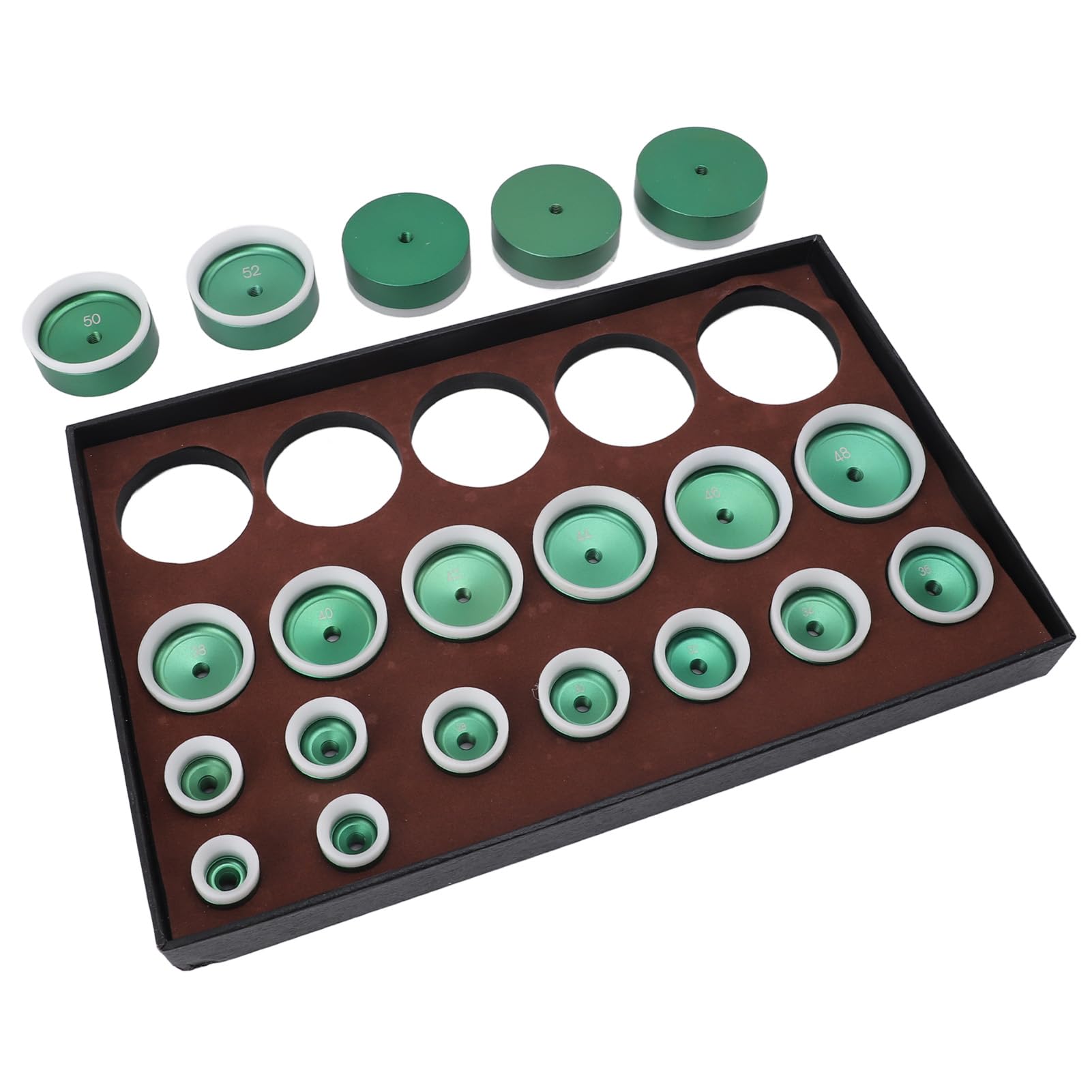 Dioche E25 Watchmaker Juego de Troqueles para Relojes de 20 Piezas: Kit de Troqueles de Prensa para Relojes Resistente de 20 a 58 Mm para Reparación de, Construcción de Metal, Fácil de Usar y
