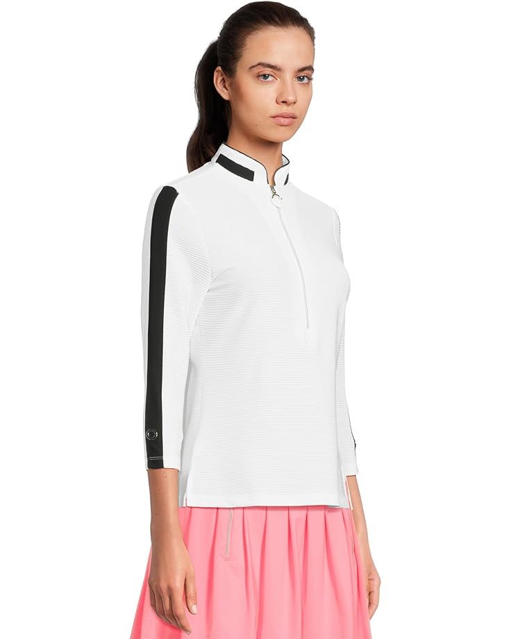 Jamie Sadock Textured Ottoman 3/4 Sleeve 1/4 Zip Top - #2 of 5