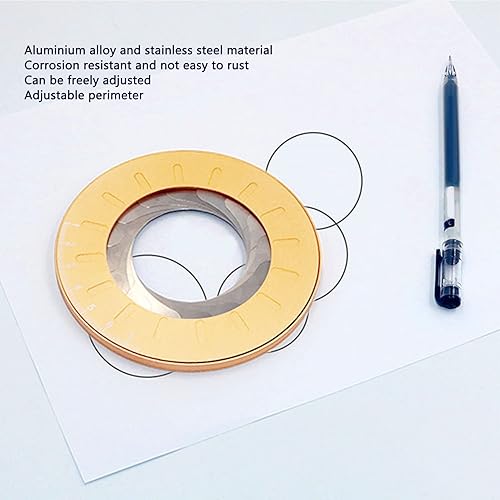 Miniatura 7 de TOPINCN Círculo Dibujo Fabricante Aleación de Aluminio Círculo Plantilla Ajustable 4.9 in Alta Flexibilidad Perímetro Durable Metal Amplia Aplicación