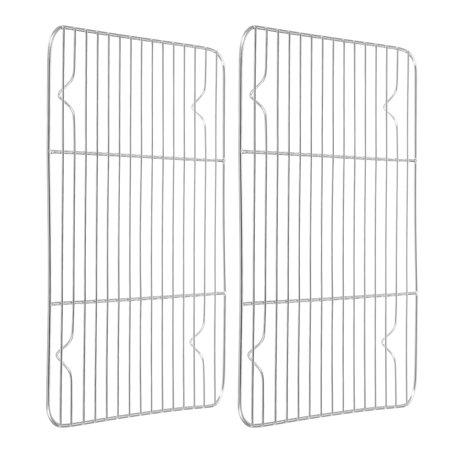 sourcing map 2Pcs Rectangle Rack, 11.5" x 8.8" Stainless Steel Wire Cookie Rack Grill Grate Cross Wire Barbecue Grill for Cooking, Roasting, Grilling, Drying, Oven, Silver