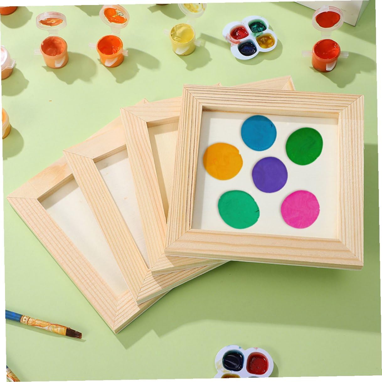 Wood DIY Photo Frames for Crafts 5pcs 20x20cm Wooden Picture Frames for Room Décor for ‘s Artwork Display and DIY Painting Projects