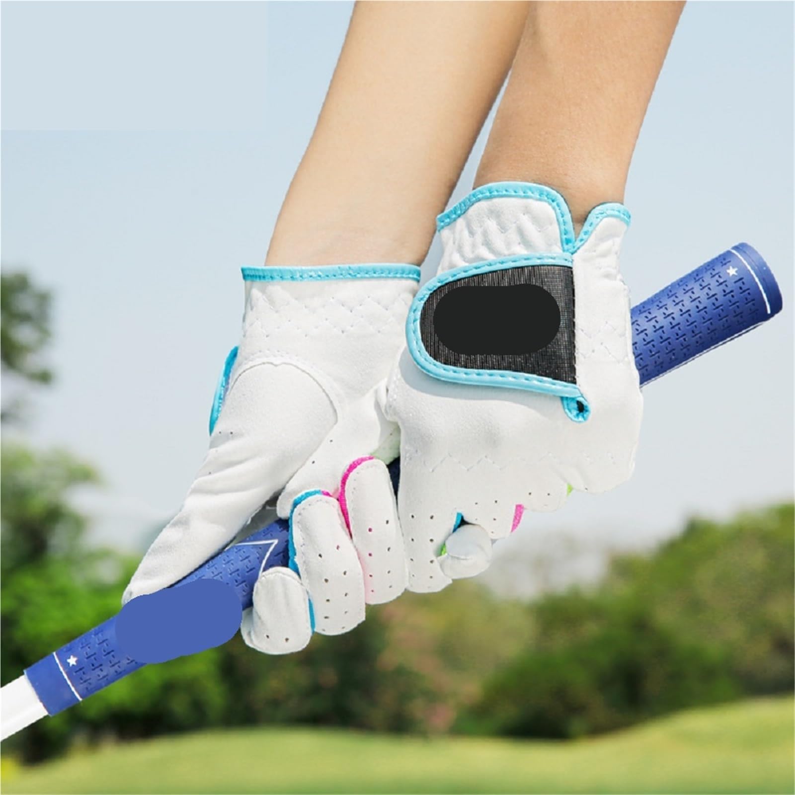 2 paia di guanti da golf in tessuto assorbente del sudore, antiscivolo, morbidi, traspiranti, for ragazzi e ragazze, sportivi per Adulta