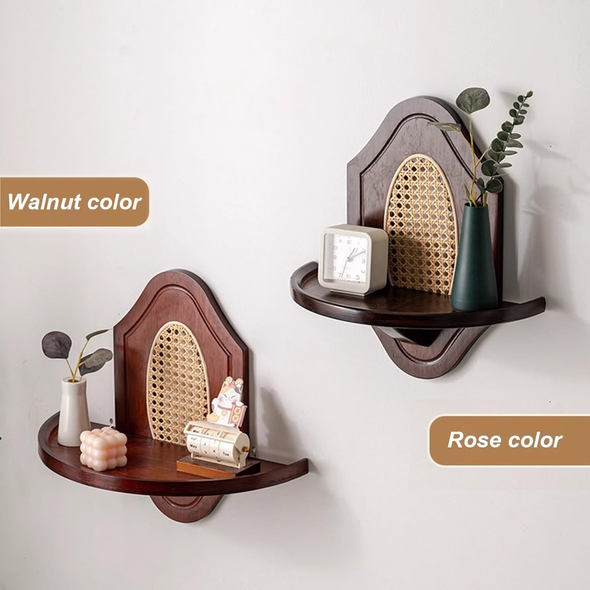 Buddha Altar Table，Wall-Mounted Shrine Altars，Small Altar Table Bamboo Pooja Cabinet，for Spiritual Buddhist Religious Buddha Personal Shrine(Rose Color,45 * 21 * 40)