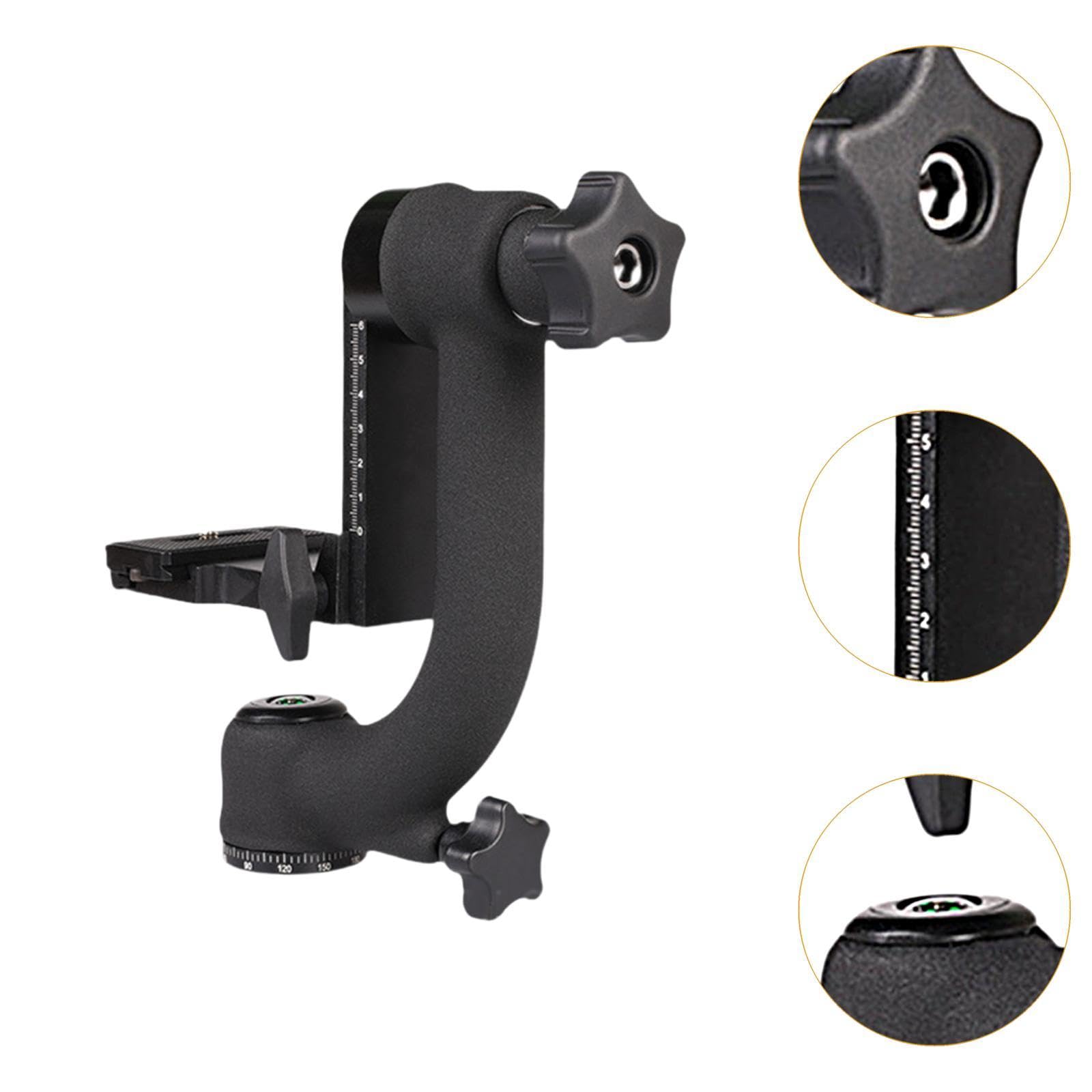 Testa per treppiede con Giunto cardanico per Fotocamera DSLR Panoramica a 360 Gradi Robusta Scala calibrata Accessorio con manopola di bloccaggio