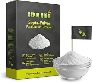 Sepia King - Sepia Powder - Calcium for Turtles, Bearded Dragons, Reptiles - Ground Sepia Shells - Feed Dust, Insects - Feed Lime, Lime Terrarium - 50g product image