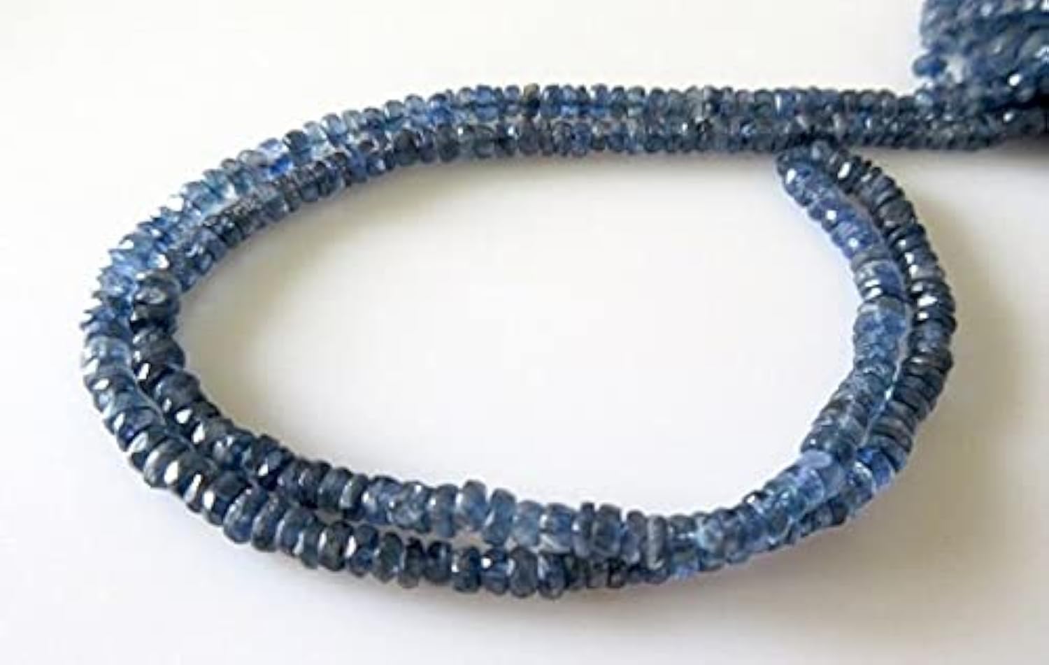 Perle kyanite bleue naturelle 5mm rondelle facettée fil perles bleues 15"