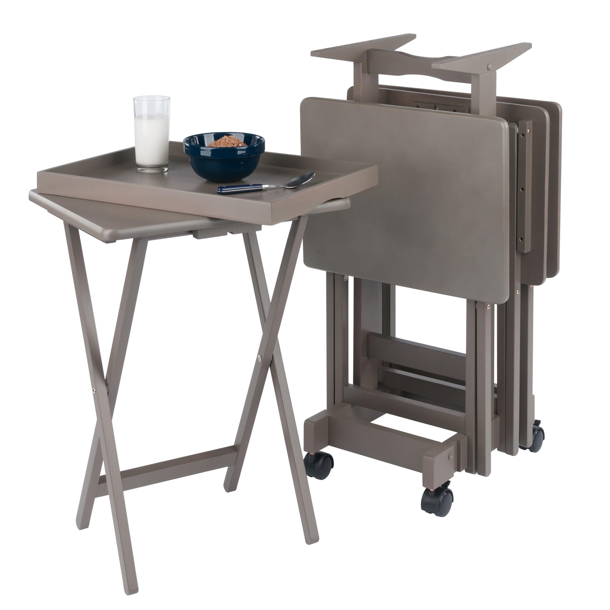 Amazon.com: Winsome Isabelle Set of 4 Foldable Snack Tables with