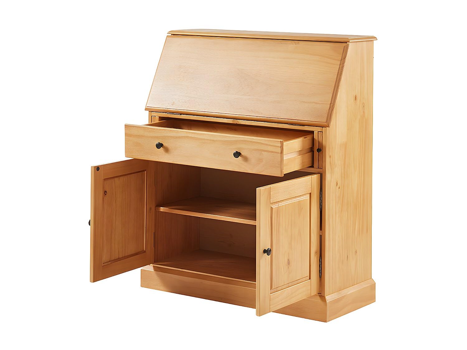 Vente-unique Sekretär - MDF & Kiefernholz - Eichefarben - CLEORE