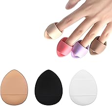 Mini Finger Makeup Puff 3 pcs Finger Makeup Beauty Blender Sponges, Mini Soft Cosmetic Finger Puff, Perfect for Foundation, BB Cushion, Cream, Concealer and Powder