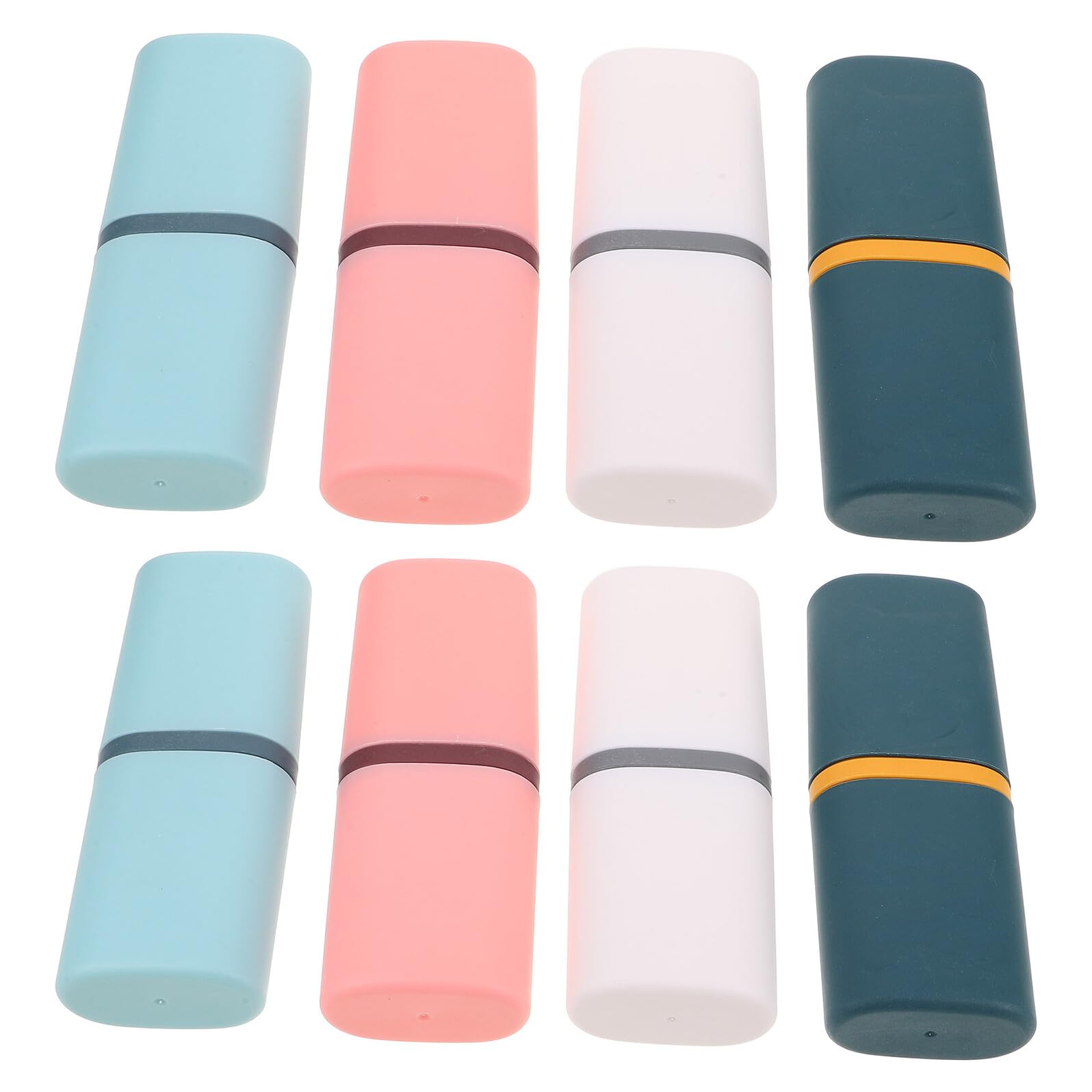 YARNOW 8 pezzi Custodie Porta Spazzolino da Viaggio con Porta Dentifricio e Bicchiere Organizer Portatile per Casa Campeggio e Viaggi di Lavoro Design Minimalista e Compatto Colori Misti