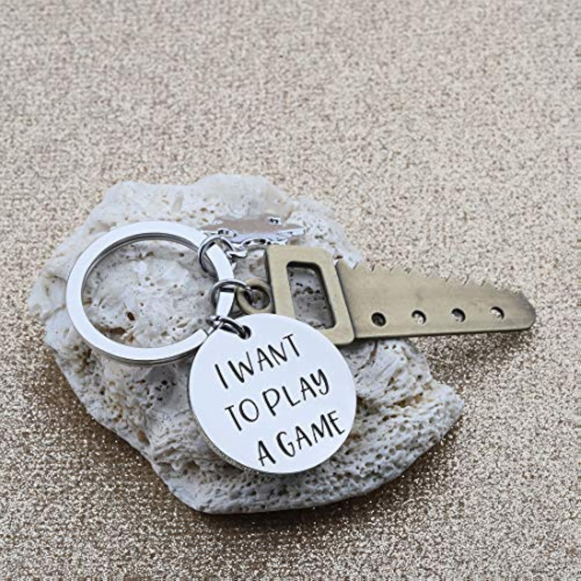 Horror Movie Keyring, I Want To Play A Game Quote