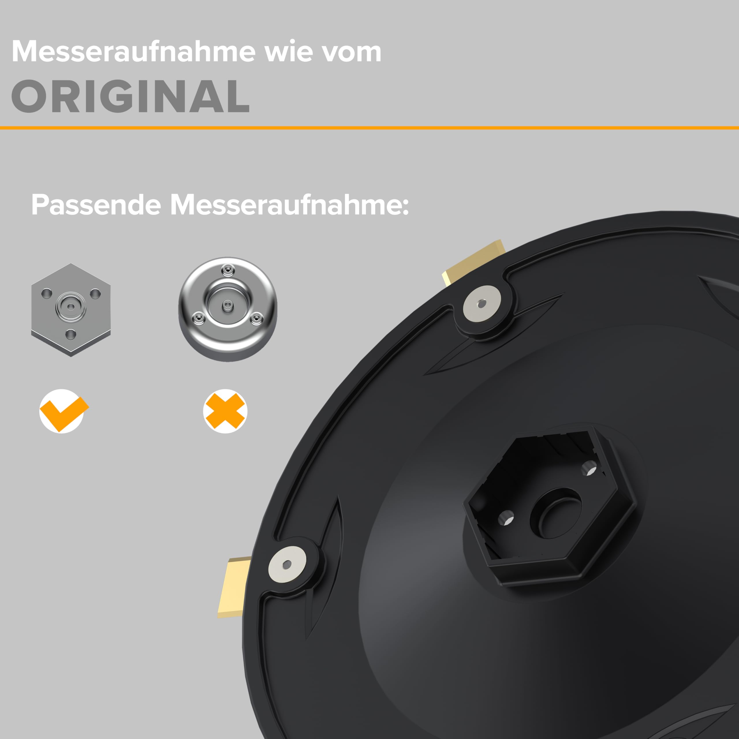 Talerze noży do robotów koszących Worx Landroid L800 & L1000 (od roku produkcji 2020) | w zestawie 6 tytanowych ostrzy i śrub | wzmocniona włóknem szklanym wirująca tarcza | akcesoria do