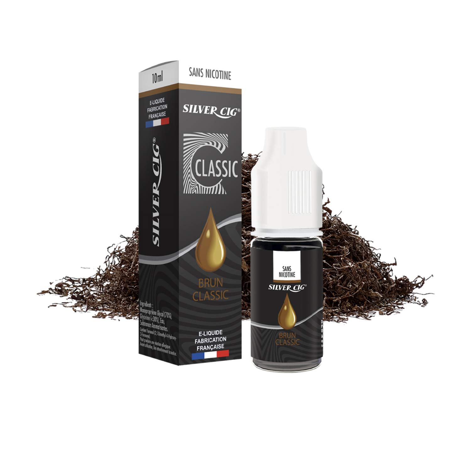 elfbar nachfüll pod läuft aus SILVER CIG - E-liquide SilverCig Tabac Brun Classic 0 mg