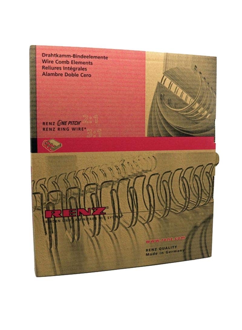 Renz Ring Wire Drahtkamm-Bindeelemente in 3:1 Teilung, 34 Schlaufen, Durchmesser 8.0 mm, 5/16 Zoll, weiß