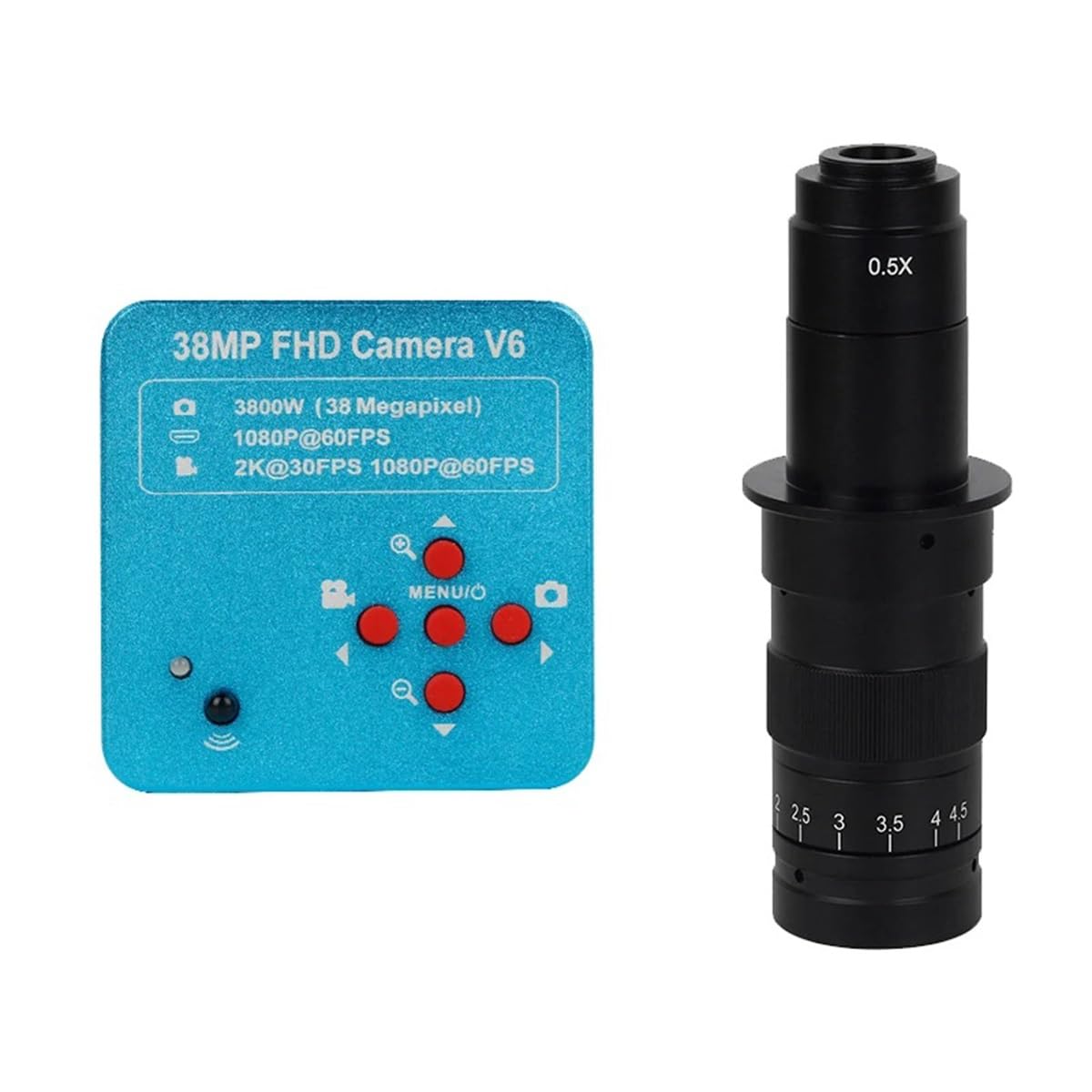 Microscope 38MP 3800W USB Industrial Electronic Digital Video Microscope Camera 1080P 60FPS 2K(38MP with 180X)