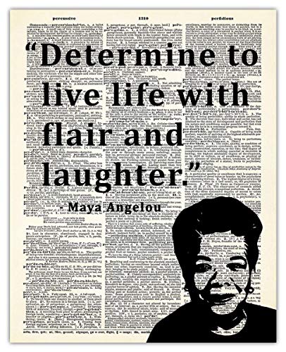 Maya Angelou Determine To Live Life With Flairâ€¦ Motivational Poster Print - 8x10 Unframed Inspirational Quotes Wall Art For Kids, Women, Men - Positive Quotes Wall Decor for Home, Office, Classroom
