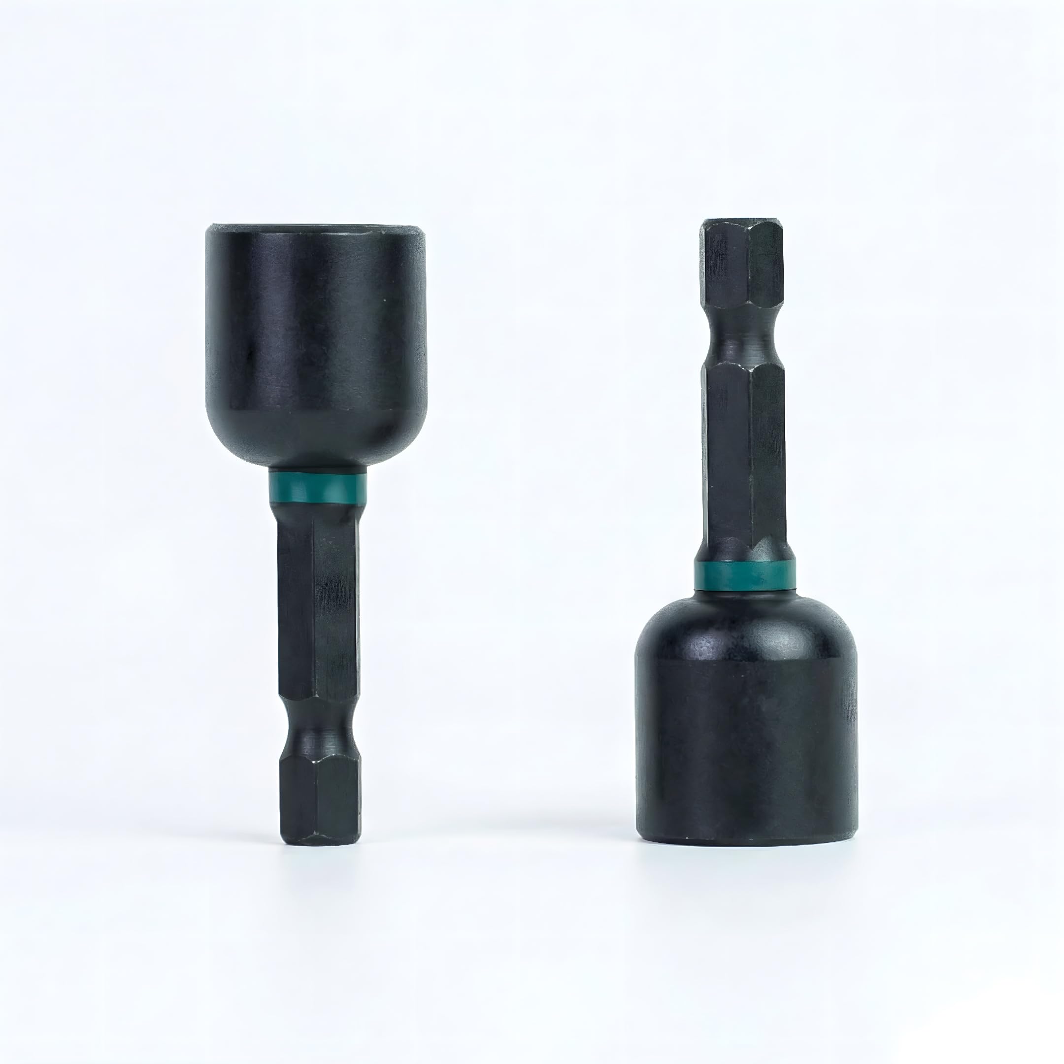 Forgeworx 1/2 Inch Impact Magnetic Nut Driver Set 2-Pack - 2 Inch Length, 1/4 Inch Hex Shank Impact Grade Nut Setter, Magnetic Socket Tip (1/2” x 2” SAE)