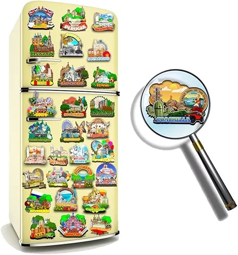 Miniatura 4 de Coachella - Imán de madera para nevera, diseño 3D de California, Estados Unidos, decoración de recuerdos coleccionables de viaje, hecho a mano, 1388