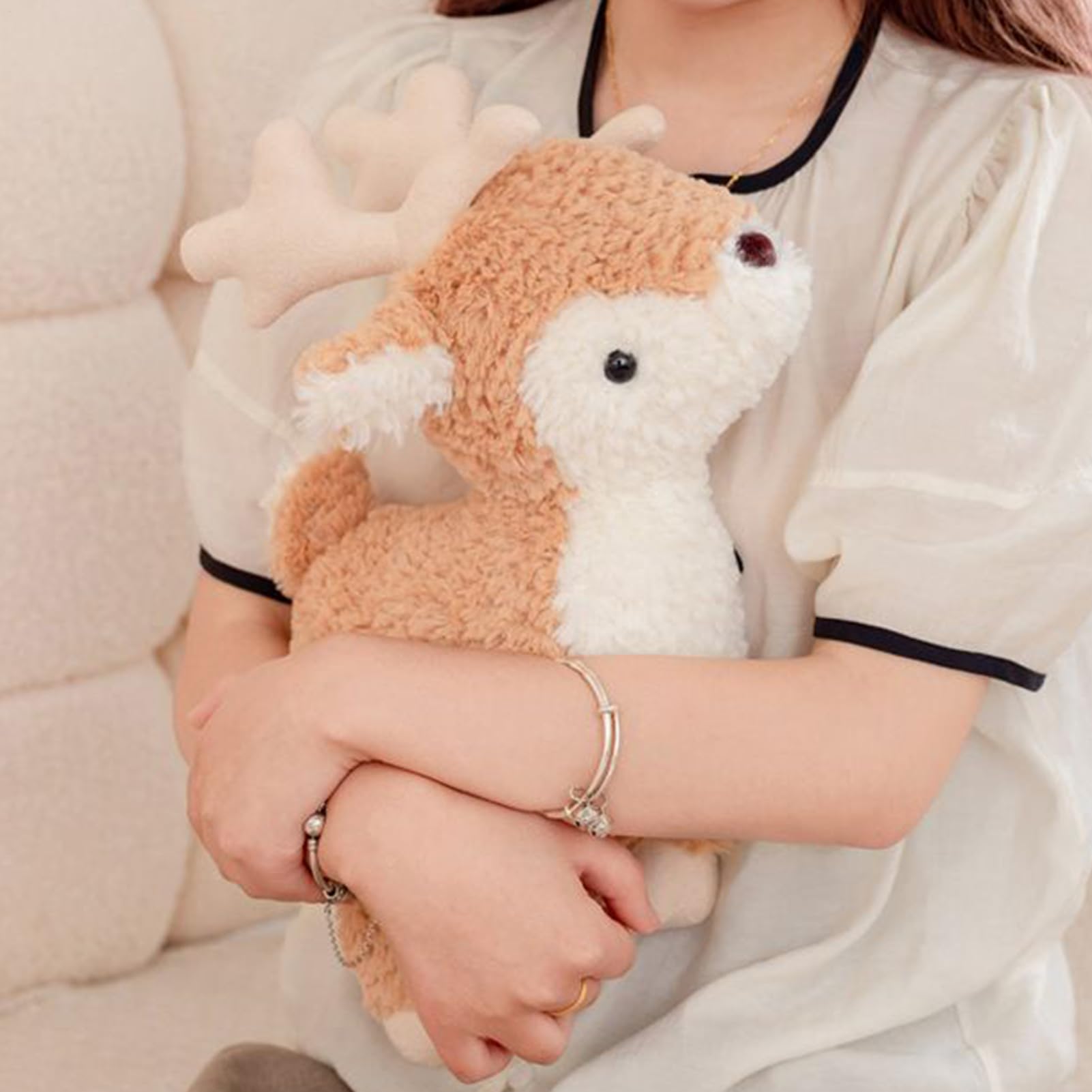 Peluche Renna 25 Cm - Morbido, Decorativo, Per Bambini E Adulti, Ideale Per Regali, Compleanni, Natale E Decorazioni