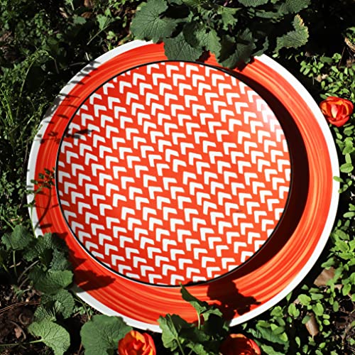 Euro Ceramica SPT-86-3101-OR Simpatico 16 Piece Stoneware Dinnerware Set ; Opulent Orange ;Service For 4; Geometric Modern Pattern thumb #2