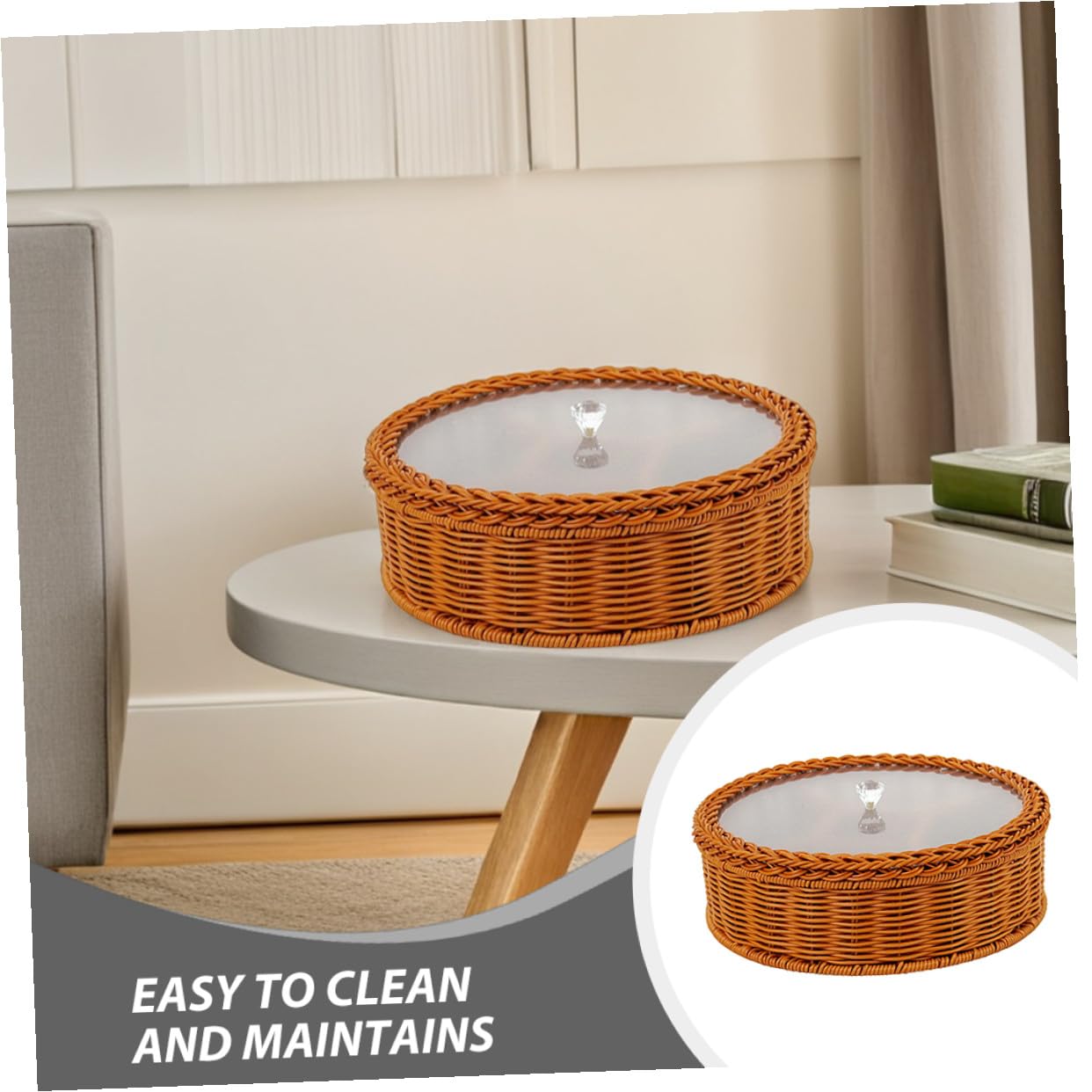 NUOBESTY Panier de Rangement pour Noix et Fruits Secs en Plastique Marron avec 5 Compartiments, Facile à Nettoyer, pour Bureau ou Chambre