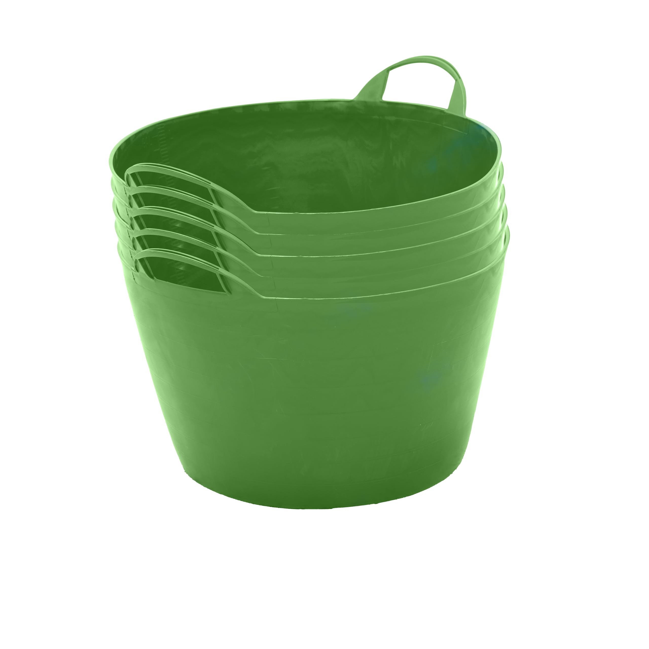 BiGDUG Plastic Flexi Tubs (42 Litre) - Pack of 3 - Black - Heavy Duty Trugs Flexible Storage Bucket - Multi Purpose Round Container — view 13