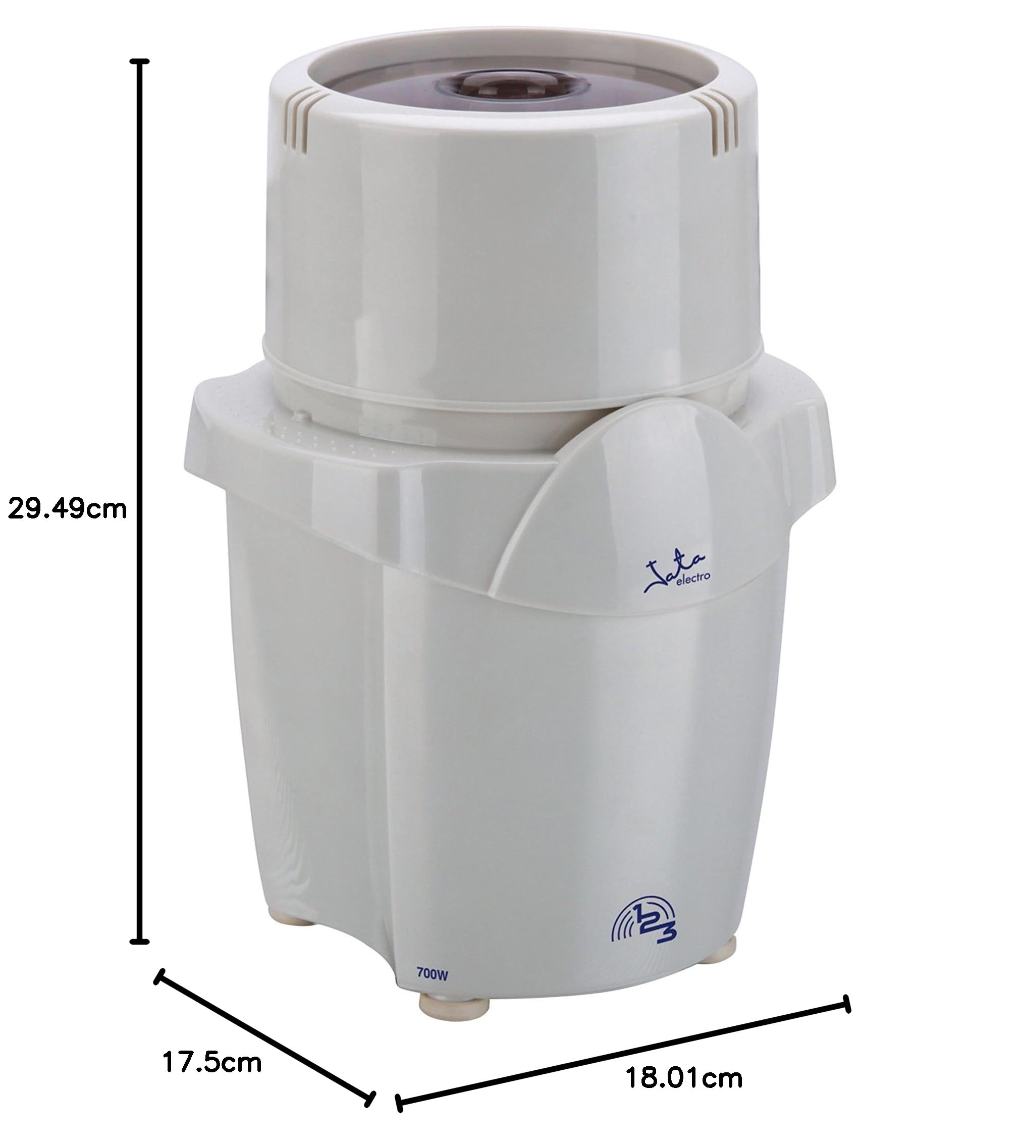 JATA PC123N - Picadora Eléctrica Jata 650 W – Pica en 1, 2, 3 Pasos, Gran Capacidad, Cuchilla de Acero Inoxidable, Tapa Pulsador y Sistema de Seguridad