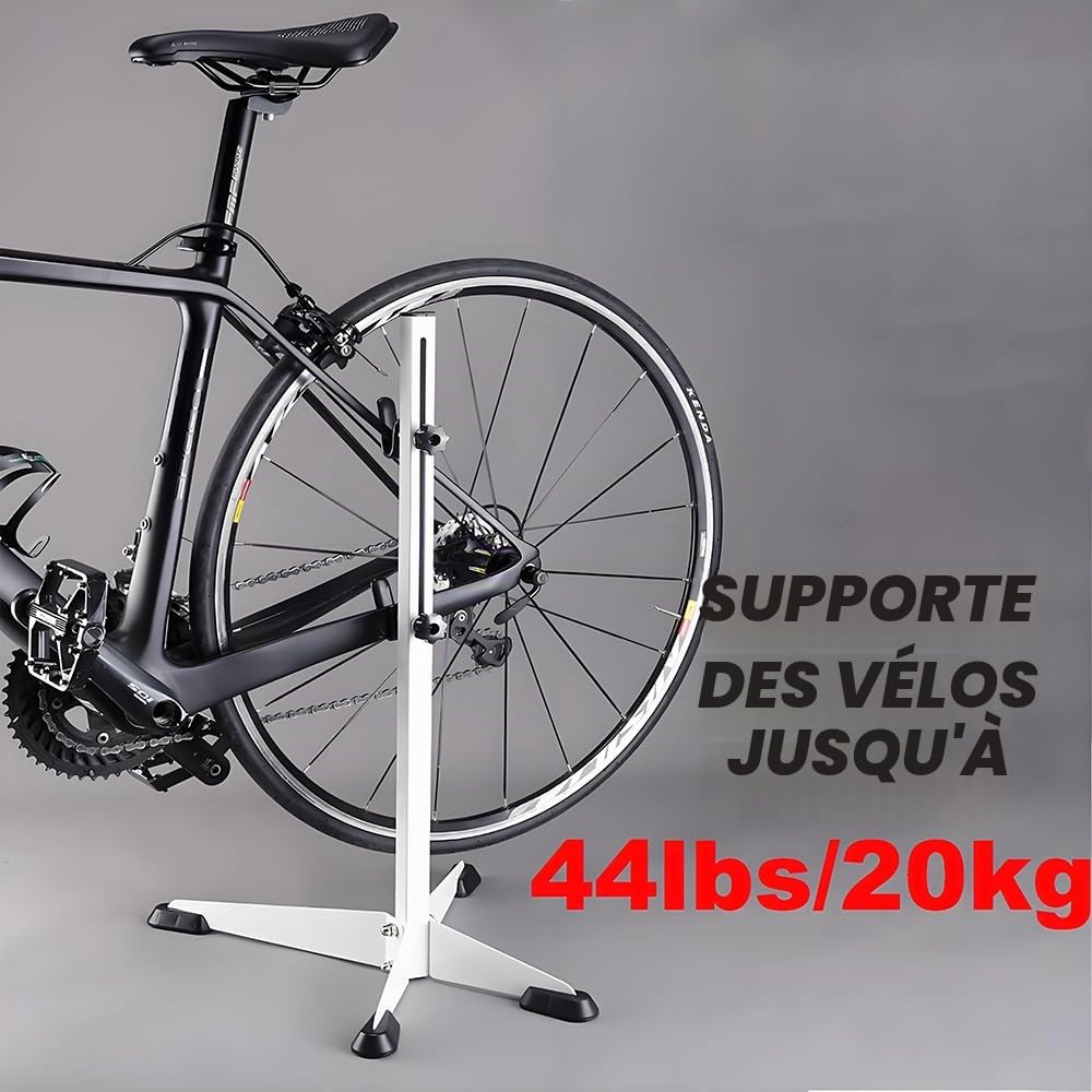 ENGWE MTB Support de vélo vertical réglable au sol pour garage, réparation de vélos, supports de nettoyage pour VTT, vélos de route (blanc)