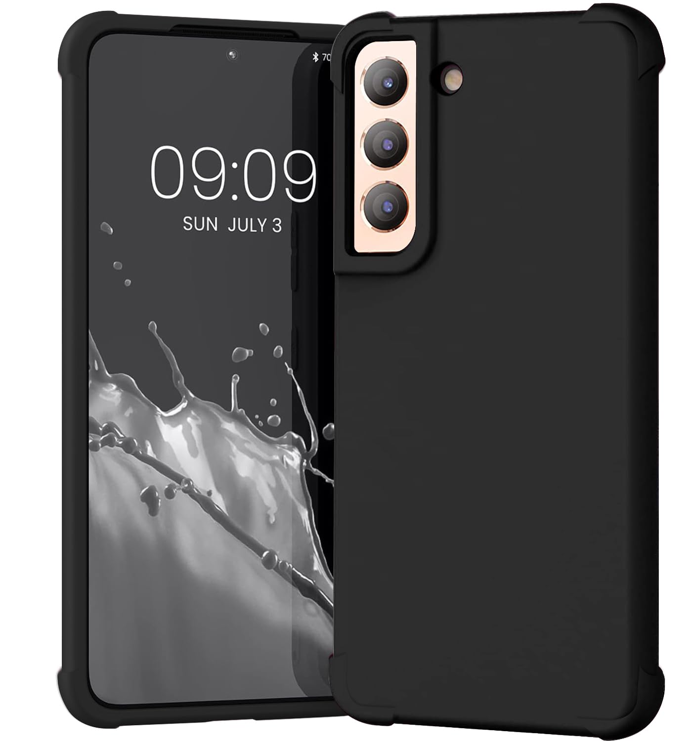 KIOMY Black Case for Samsung Galaxy S21 5G Airbag Corners Shockproof Bumper Protective Phone Cover Flexible TPU