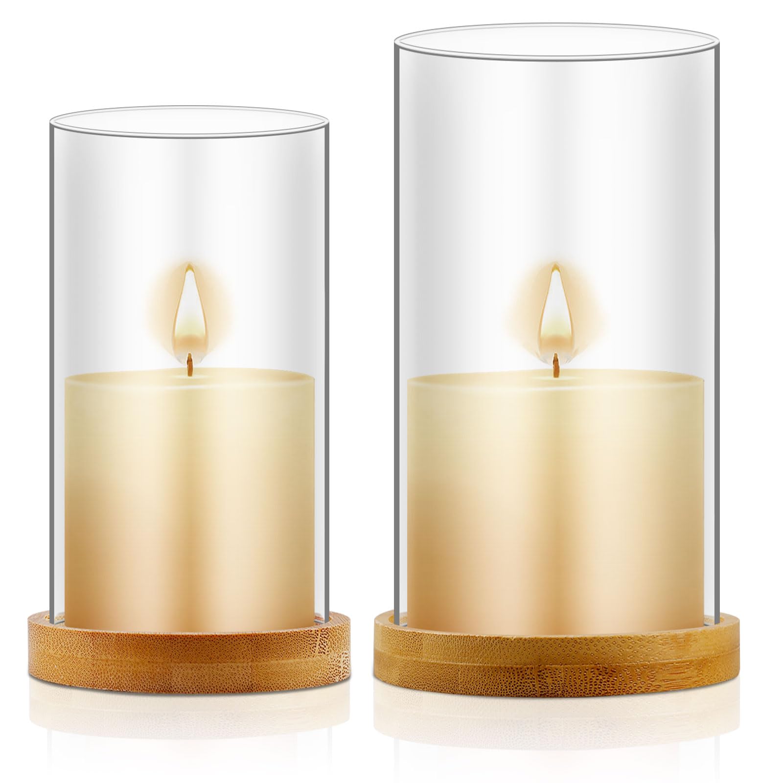 LIOOBO Kaarsenhouder, set van 4, transparant, hoog borosilicaatglas, ideaal voor bruiloft en thuis wonen