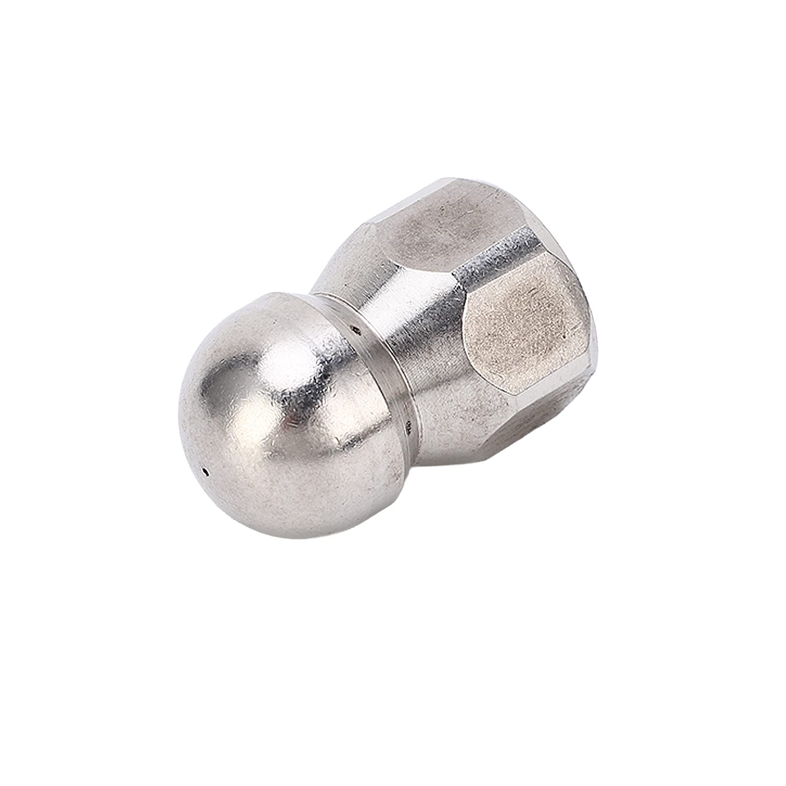 Jelquix 5000PSI High Pressure Washer Nozzle Durable Stainless Steel Jet for Efficient Pipe Cleaning and Dredging Indoor and Outdoor Use (Ball Head Front 1 Rear 6 Holes G3/8in)