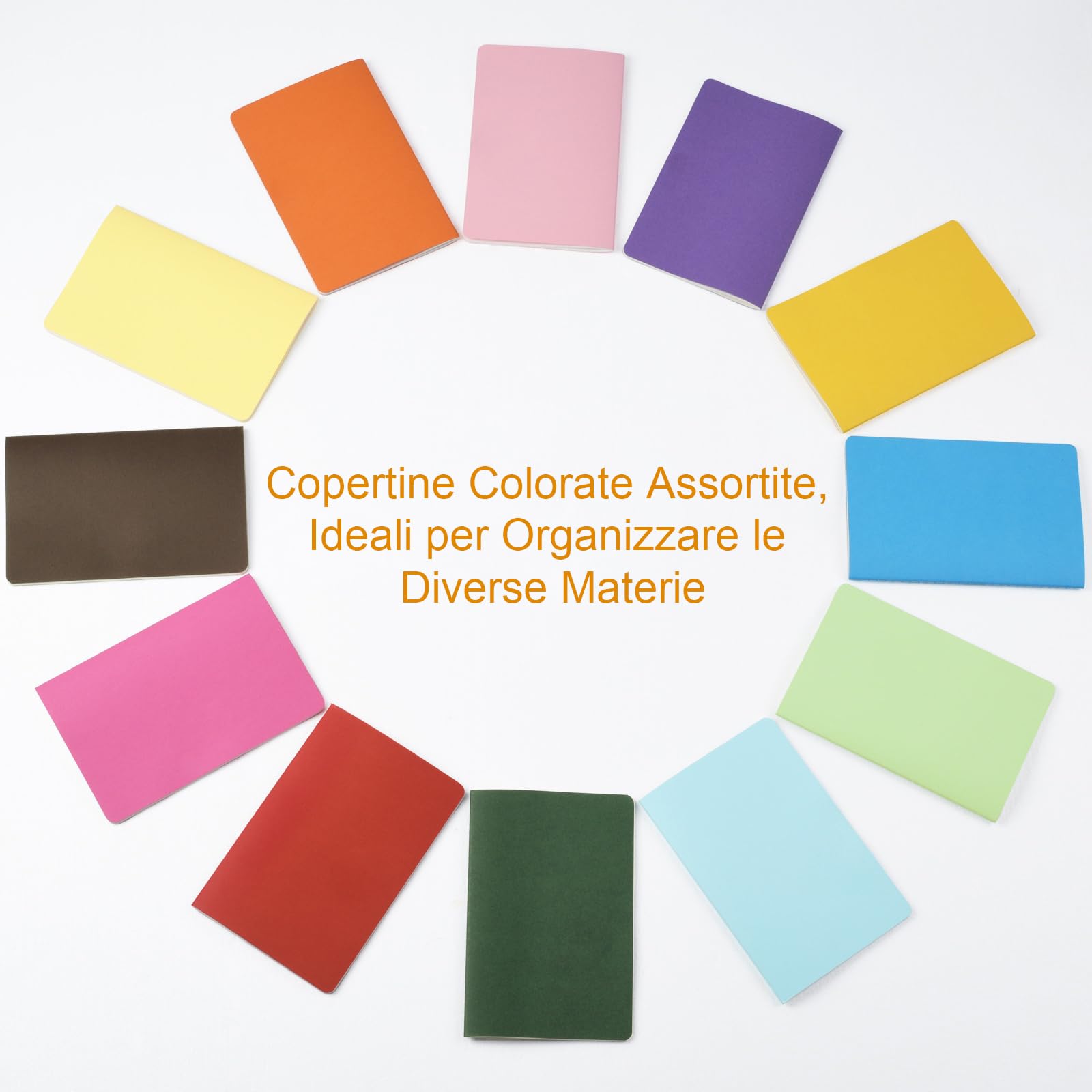 Taccuino A5, Confezione da 12 Quaderni, 30 Fogli, 60 Pagine, Multicolore Bianco