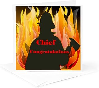 Greeting Card - Image of Congratulations for Fire Chief with Dramatic Flames - Congratulations for Careers