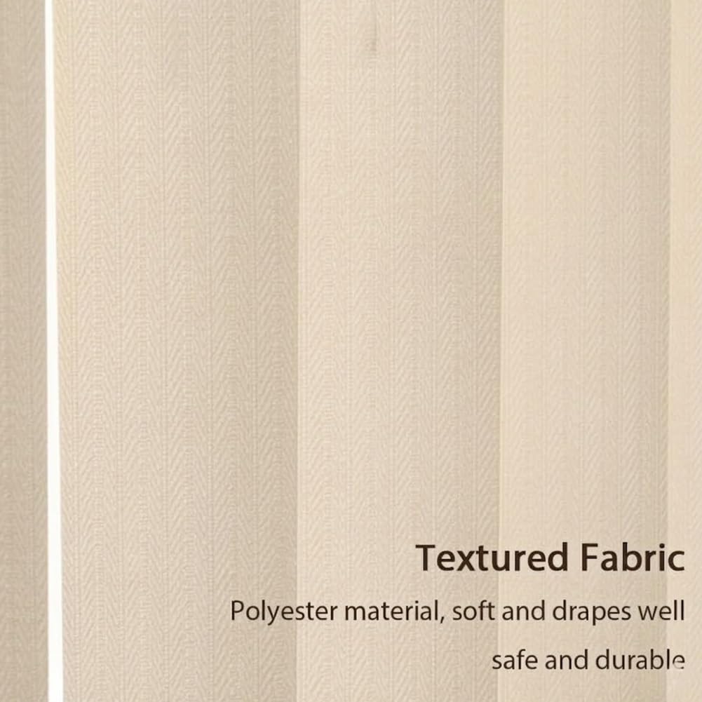 Lamellenvorhang Blickdicht Verdunkelungslamellen 60 70 90 120 150 180 220 260 300cm, Schienen-Lamellen-Set, Sichtschutz Lamellen Jalousie Für Fenster Büro Zuhause Innen, Beige(W150cm*H100cm)
