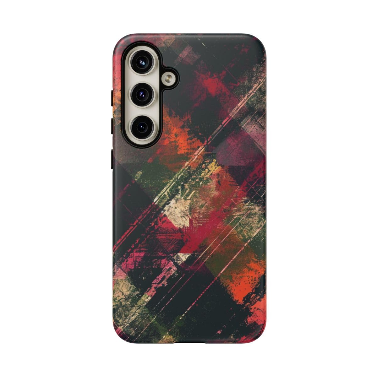 Coque Samsung S24 Plus bordeaux rigide mate motif grunge - 5