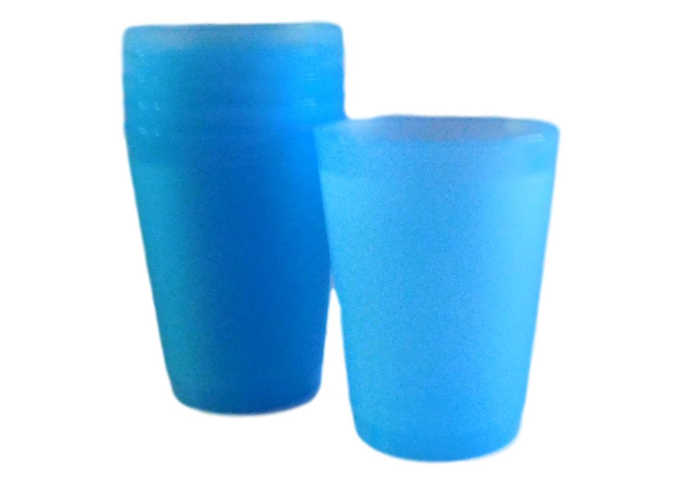 6 16 Ounce Frost Flex Drinking Glasses - Unbreakable Sky Blue